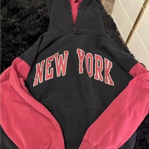 Brandy Melville Black and Red New York Hoodie